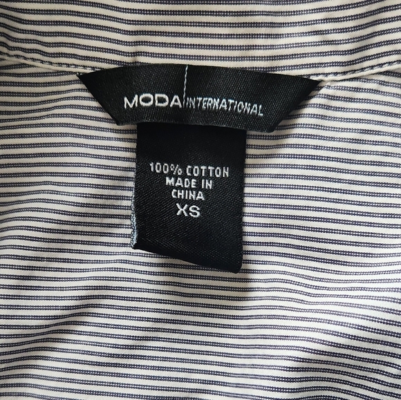 Moda International Navy and White Striped Shirt - Picture 5 of 5
